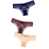 Sexy String Lace Underwear Women Back Bow Panties Women G String T-back Thong Transparent Lingerie Cute