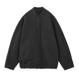 New Loose Casual Coat Street Standing Collar Dark Button Coat Casual Jacket