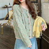 Zingj Version Qiu Dong 2024 New Knit Cardigan Coat Jacket Color Dot Twist Small Design Feeling Gentle Sweater Female-Outfit