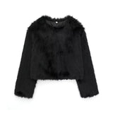 Women's Thick Lamb Fur Black Coat Women's Winter 2025 New