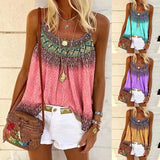 Spaghetti Straps O Neck Women's T Shirt Tops 2021 Fashion Print Casual Loose Solid Sleeveless Plus Size Ladies Vest T