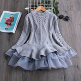 Christmas Dress Knitting Sweater Dress for Girls Winter Dress Autumn Full Sleeve Elk Deer Printing Girl Clothes New