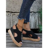Summer New Fish Mouth Big Slope Hedging Buckle With Roman Wind High-Heeled