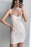 Zingj Lace Green Dress Elegant Sexy Night Wedding Guest Evening Party Dresses Spaghetti Strap Birthday Dresses for Women 2023 211-0-Outfit