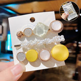 Handmade Pearls Hair Clips Pin For Women Fashion Geometric Flower Barrettes Headwear Girls Sweet Hairpins Hair