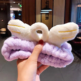 Face Hair Holder Hairbands Soft Warm Coral Fleece Bow Animal Ears Headband For Women Girls Turban Fashion Hair