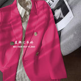 Zingj And Autumn Small Suit Jacket Female 2024 New Korean Version Net Red Temperament Small Purple Pink Suit