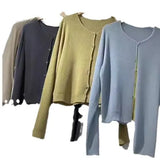 Spring And Autumn New Korean Simple Knitted Cardigan Omnipotent Solid Color V-Neck Long-Sleeved