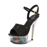 Zingj Patent Leather 15Cm High Heels Heel Water Diamond Platform Hate Day High