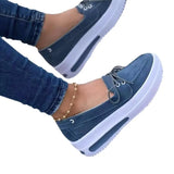 New Thick-Soled Round Head With One-Legged Pedal Lef Shoes Large-Size Women's Casual Single
