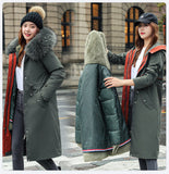 Long Two Wear Cotton Dress Korean Version Over The Knee Pie To Overcome The Slim Hair Collar And Velvet Padded Clothes Female 2023 Unloading Windbreaker-Outfit