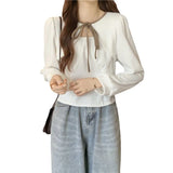 Zingj Mm200 Jin Splicing Temperament Women's Long Sleeve Jacket Autumn New Thin T Shirt Large Size Women's Bottom Shirt-Outfit