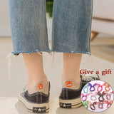 6 pairs of cute trendy socks female cartoon heel embroidery pure cotton women's socks casual sports funny ankle socks