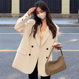 Zingj Spring And Autumn Khaki Suit Jacket Female Small Fried Street New Korean Version Casual Suit Female Jacket