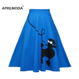 Retro Swing Skirt 50's 60's Poodle Rockabilly Grease Fancy Costume 1950s Girls 2022 Pinup High Waist Cotton