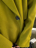 Spring Autumn Long Green Oversized Trench Coat for Women Single Button Loose Luxury Casual Overcoat Korean Fashion