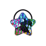 lot Cute Rainbow Solid Sequins Hair Band For Girls Star Heart Crown Elastic Rope Ponytail Holder Headband Hair