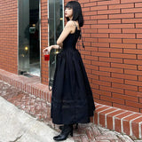 Zingj Hepburn Wind Split The Waist Sling Small Black Skirt Small Senior Feeling Beautiful Back Bouffant Skirt 2023 New