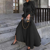Spot 2025 Autumn New Women's Wear In The Long Long Sleeve Temperament Dress