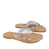 Zingj Slippers Female 2024 Summer Rhinestones Wear Casual One-Line Simple Fashion Large Size