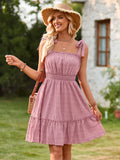 Wind Casual Women's Wear 2025 Summer New One-Word Shoulder Pull Flounce