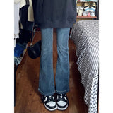 jeans women's spring and autumn 2022 new high-waisted slim all-match black small straight wide-leg mom jeans