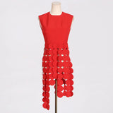 Zingj 2024 New Fashion Round Neck Sleeveless Round Piece Splicing Design Sense Tassel Advanced Sense Pure Color Top