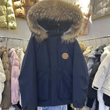 Collar Workwear Pie Down Jacket Women's Mid- 2025 Winter New Small White Duck Down Men And Women Thick