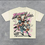 New Gothic Funny Street Trend Hip-Hop Printed High Street Casual Men's And Women's Short-Sleeved Round-Necked