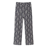 2023 Women Pants Sets Black Print High Waist Pants For Women Straight Leg Woman Trousers Streetwear Casual Summer