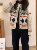 Knitted Design Buttoned Cardigan- Outfit