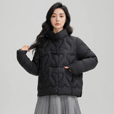 New Chinese Style 2024 Winter Retro Plate Buckle Down Cotton Jacket Women Short Fashion Standing Collar Light Cotton-Padded Clothes Women Cotton-Padded Jacket Jacket-Outfit