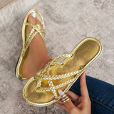 Zingj Slippers Female 2024 Summer New Clip Toe Solid Color Casual Wear Beach