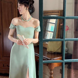 Women Summer Midi Dress Elegant Lady Party One Piece Clothes