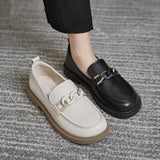 Zingj Loafwomen Autumn 2023 New Fashion Versatile Thick British Style Small Leather Shoes Pedal Jk Single
