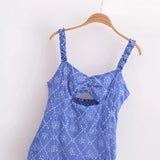 Zingj Summer Style Hollowed-Out Embroidery Suspender Dress 3311665 211-0-Outfit