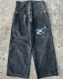 Baggy Jeans For Men Retro Embroidery Hip-Hop Goth Street
