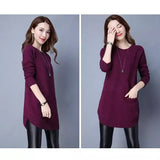 Zingj Korean Version Of The Long Round Collar Long Sleeve Slim Sleeve Knit Bottom Shirt Autumn And Winter New Pure Color Sweater Female Tide-Outfit