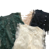 Zingj Summer New Lace Hook Flower Hollow Bottom Shirt Thin Slim Sleeveless Vest Sweater Top Women's