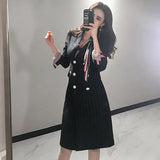 Wind Temperament Long Striped Double Buckle Waist Coat 2025 New Korean Version Of The Suit Wind