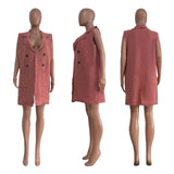 Zingj New Women's Casual Solid Color Cardigan Sleeveless Knitted