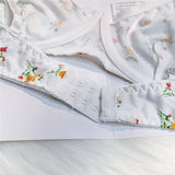 White Ribbed Floral Print Lingerie Set- Outfit