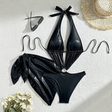 2024 New Bright Two-Piece Set Hollow One-Piece Swimsuit Bikini