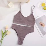 Seamless Bra Set Women Underwear Sexy Crop Top Suit Bralette Female Lingerie Basic Stretchy Ribbed Tank Tops