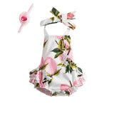 Girl Clothes Infant Baby Girl Sets Letter Romper+Flower Print Pants+Hairband Baby Girl Outfits 0-24M Baby Ensemble