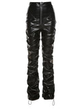 Stacked Pu Leather Pants- Outfit