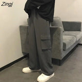 Pants Women Loose Wide-leg Cargo Trousers All-match Streetwear Unisex Leisure Chic Womens Students Ulzzang Fashion