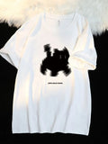 Aesthetic Black Cat Print Oversized T-shirtOutfit