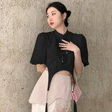 High Fashion Spring Summer Skirts For Women 2022 Patchwork Pink Asymmetrical High Waisted Skirt Bottoms