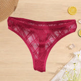 Lace Panties Women Sexy FINETOO Low Waist Underwear Women Mesh Hollow Out Briefs Female Underpants Geometric